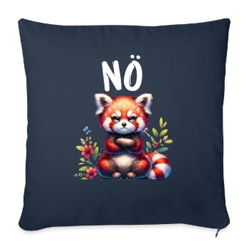 Panda roux Drôle de dicton Nope Renard de Feu - Housse de coussin décorative 45 x 45 cm - bleu marine - Devant