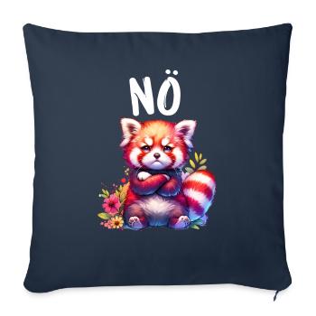 Panda roux Drôle de dicton Nope Renard de Feu - Housse de coussin décorative 45 x 45 cm - bleu marine - Devant