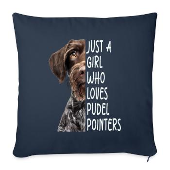 Poodle Pointer Girl Gift - Sofa pillowcase 17,3'' x 17,3'' (45 x 45 cm) - navy - Front