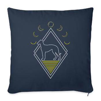 Greyhound Greyhound Abstrait Phases de Lune - Housse de coussin décorative 45 x 45 cm - bleu marine - Devant