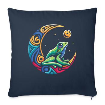 Frog Toad Tribal Moon - Sofa pillowcase 17,3'' x 17,3'' (45 x 45 cm) - navy - Front