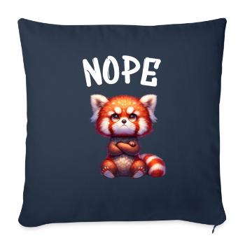 Red Panda Funny Saying Nope Fire Fox - Sofa pillowcase 17,3'' x 17,3'' (45 x 45 cm) - navy - Front
