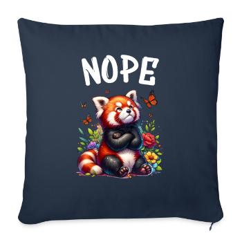 Panda roux Drôle de dicton Nope Renard de Feu - Housse de coussin décorative 45 x 45 cm - bleu marine - Devant