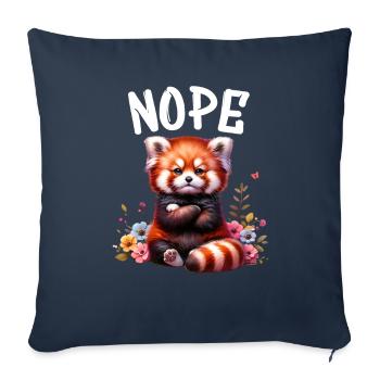 Panda roux Drôle de dicton Nope Renard de Feu - Housse de coussin décorative 45 x 45 cm - bleu marine - Devant