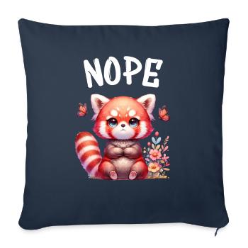 Panda roux Drôle de dicton Nope Renard de Feu - Housse de coussin décorative 45 x 45 cm - bleu marine - Devant