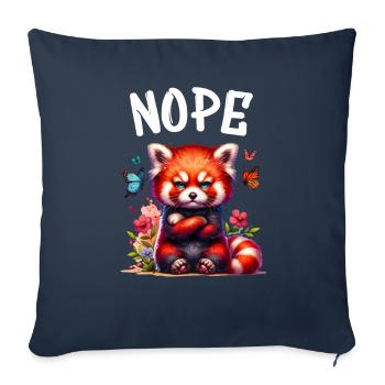 Red Panda Funny Saying Nope Fire Fox - Sofa pillowcase 17,3'' x 17,3'' (45 x 45 cm) - navy - Front