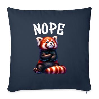Panda roux Drôle de dicton Nope Renard de Feu - Housse de coussin décorative 45 x 45 cm - bleu marine - Devant