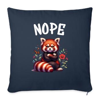 Panda roux Drôle de dicton Nope Renard de Feu - Housse de coussin décorative 45 x 45 cm - bleu marine - Devant
