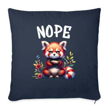Panda roux Drôle de dicton Nope Renard de Feu - Housse de coussin décorative 45 x 45 cm - bleu marine - Devant