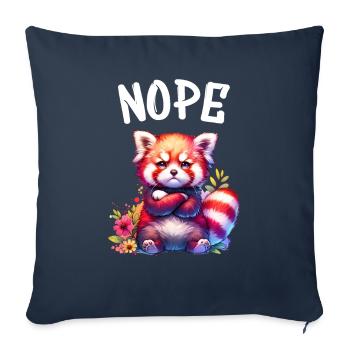 Red Panda Funny Saying Nope Fire Fox - Sofa pillowcase 17,3'' x 17,3'' (45 x 45 cm) - navy - Front