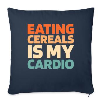 Céréales pour petit-déjeuner Citation cardio amusante - Housse de coussin décorative 45 x 45 cm - bleu marine - Devant