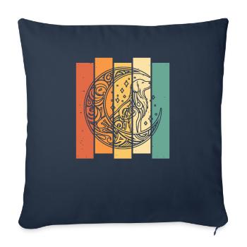 Golden Retriever Tribal Phases de Lune - Housse de coussin décorative 45 x 45 cm - bleu marine - Devant