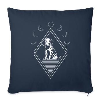 Phases de la lune en Dalmatie - Housse de coussin décorative 45 x 45 cm - bleu marine - Devant