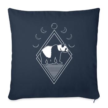 Großer Panda Pandabär Moon Phases - Sofakissenbezug 45 x 45 cm - Navy - Vorne