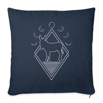 Muli Donkey Moon Phases - Sofa pillowcase 17,3'' x 17,3'' (45 x 45 cm) - navy - Front