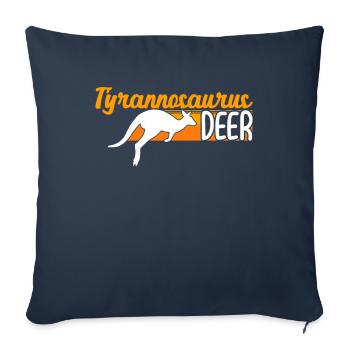 Illustration de cerf tyrannosaure kangourou drôle - Housse de coussin décorative 45 x 45 cm - bleu marine - Devant