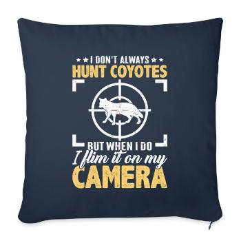Chasse au coyote Chasseur de coyote Yote - Housse de coussin décorative 45 x 45 cm - bleu marine - Devant