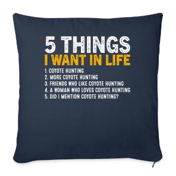 Coyote Hunter Yote - Sofa pillowcase 17,3'' x 17,3'' (45 x 45 cm) - navy - Front