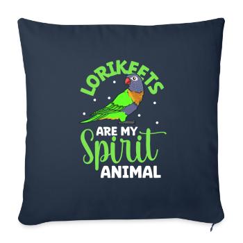 Animal préféré - Lori - Housse de coussin décorative 45 x 45 cm - bleu marine - Devant