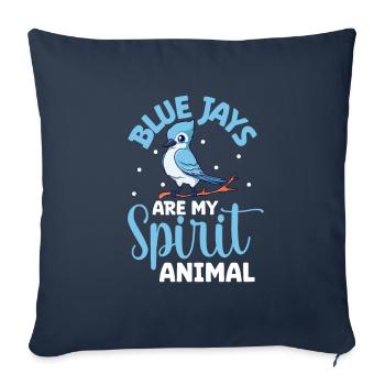 Favourite animal - Blue jay - Sofa pillowcase 17,3'' x 17,3'' (45 x 45 cm) - navy - Front