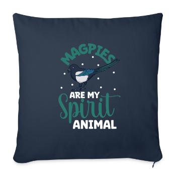 Animal préféré - Pie - Housse de coussin décorative 45 x 45 cm - bleu marine - Devant