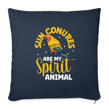 Animal préféré - Perruche soleil - Housse de coussin décorative 45 x 45 cm - bleu marine - Devant