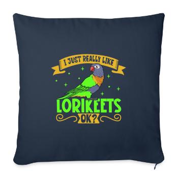 J’adore ma Lori - Housse de coussin décorative 45 x 45 cm - bleu marine - Devant
