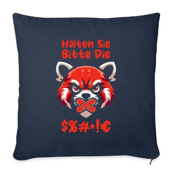 Red Panda Please keep your mouth shut - Sofa pillowcase 17,3'' x 17,3'' (45 x 45 cm) - navy - Front
