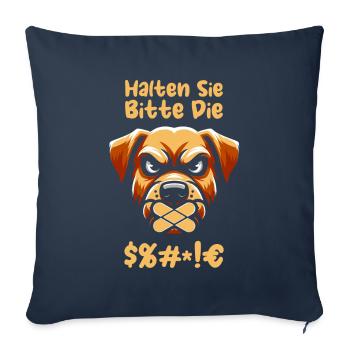 Labrador, s’il vous plaît, taisez-vous - Housse de coussin décorative 45 x 45 cm - bleu marine - Devant