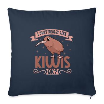 I love my kiwi - Sofa pillowcase 17,3'' x 17,3'' (45 x 45 cm) - navy - Front