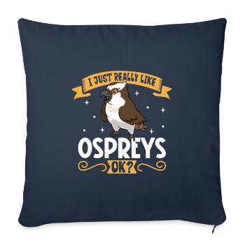 J’adore mon balbuzard pêcheur - Housse de coussin décorative 45 x 45 cm - bleu marine - Devant