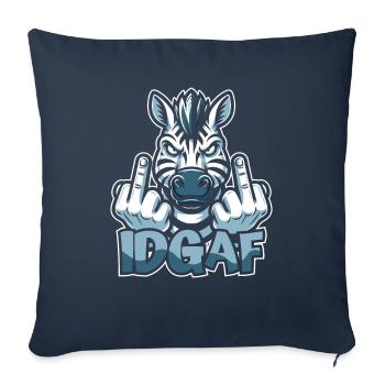 Zebra I don't give a Idgaf - Sofa pillowcase 17,3'' x 17,3'' (45 x 45 cm) - navy - Front
