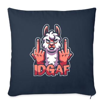 Lama Llama Es Ist Mir Scheißegal Idgaf - Sofakissenbezug 45 x 45 cm - Navy - Vorne