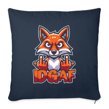 Fuchs : Je n’en ai rien à - Housse de coussin décorative 45 x 45 cm - bleu marine - Devant
