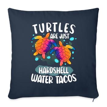 Les tortues ne sont que des tacos d’eau à carapace dure Tortues Wat - Housse de coussin décorative 45 x 45 cm - bleu marine - Devant
