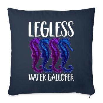 Funny Seahorse Legless Water Galloper Illus - Sofa pillowcase 17,3'' x 17,3'' (45 x 45 cm) - navy - Front