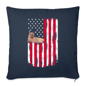 Big Floppa Karakal Cat Meme - Sofa pillowcase 17,3'' x 17,3'' (45 x 45 cm) - navy - Front