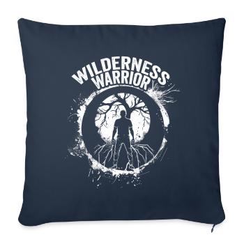 Bushcrafting Outdoor Wilderness Warrior - Housse de coussin décorative 45 x 45 cm - bleu marine - Devant
