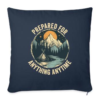 Bushcrafting en plein air préparé à tout et à tout moment - Housse de coussin décorative 45 x 45 cm - bleu marine - Devant
