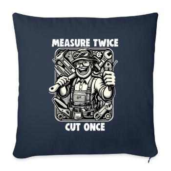 Handyman Papa Mesure Twice DIYer - Sofa pillowcase 17,3'' x 17,3'' (45 x 45 cm) - navy - Front