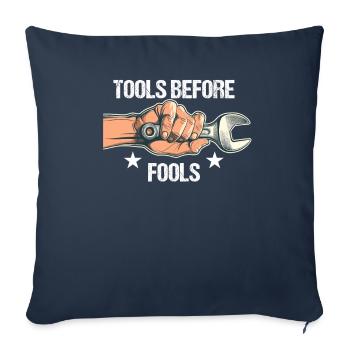 Bricoleur Papa Outils Avant les Fous Bricoleurs - Housse de coussin décorative 45 x 45 cm - bleu marine - Devant