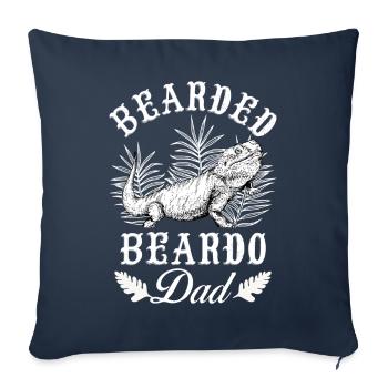 Drôle de barbu dragon barbu papa barbu - Housse de coussin décorative 45 x 45 cm - bleu marine - Devant