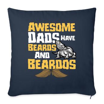 Drôle de papa dragon barbu - Housse de coussin décorative 45 x 45 cm - bleu marine - Devant