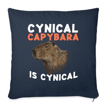 Capybara Capy - Housse de coussin décorative 45 x 45 cm - bleu marine - Devant