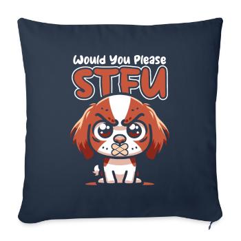 Brittany Spaniel taisez-vous s’il vous plaît taisez-vous - Housse de coussin décorative 45 x 45 cm - bleu marine - Devant