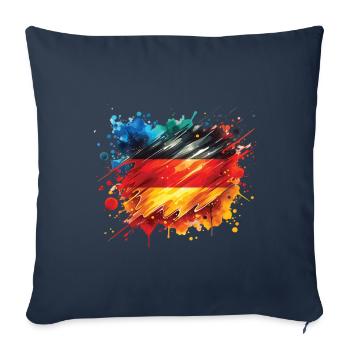 Drapeau Allemagne Drapeau pour les fans de sport - Housse de coussin décorative 45 x 45 cm - bleu marine - Devant