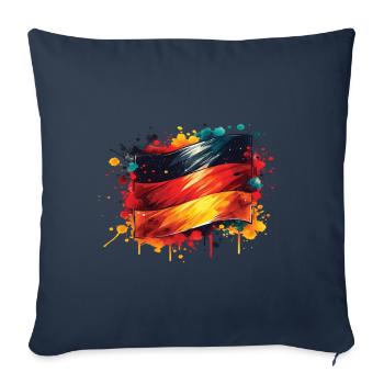 Drapeau Allemagne Drapeau pour les fans de sport - Housse de coussin décorative 45 x 45 cm - bleu marine - Devant