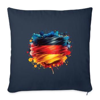 Drapeau Allemagne Drapeau pour les fans de sport - Housse de coussin décorative 45 x 45 cm - bleu marine - Devant
