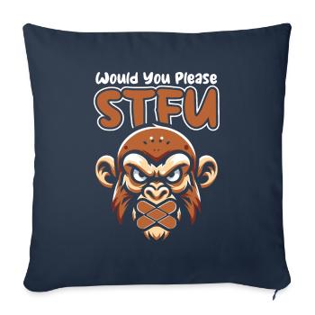 Monkey, taisez-vous, s’il vous plaît, taisez-vous - Housse de coussin décorative 45 x 45 cm - bleu marine - Devant