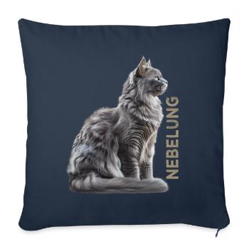 Novembre - Housse de coussin décorative 45 x 45 cm - bleu marine - Devant